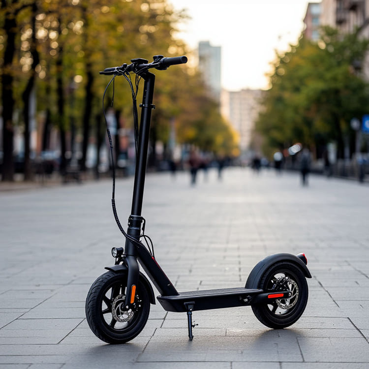 Scooter in city traffic